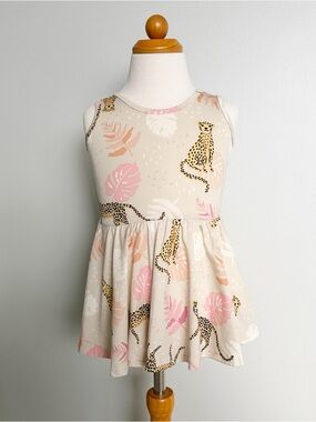 Dot Dot Smile :D Tropical Cheetah Tank Twirl Dress